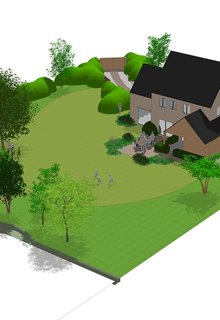 tuinontwerp 3d visualisatie achtertuin